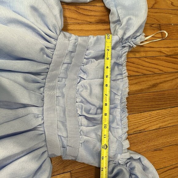 Aje. NWT Divine‎ Off-the-shoulder Organza Top In Light Blue Size 8 - Picture 10 of 10